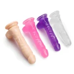 Dildo realist din TPE cu ventuză, model flexibil cu bază cu ventuză