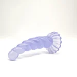 Dildo Twisted din TPE, varianta violet, cu ventuză, vedere laterală