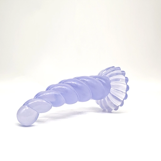 Dildo Twisted din TPE, varianta violet, cu ventuză, vedere laterală