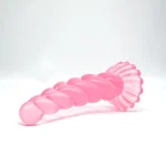 Dildo Twisted din TPE, varianta roz, cu bază tip ventuză
