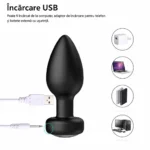 Încărcarea prin cablu USB a dopului anal vibrant cu bijuterie
