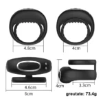 Inel vibrant dublu: bucle de 4 cm și 4,8 cm la exterior, greutate 73,4 g