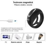 Inel vibrant dublu la încărcare magnetică, de la PC, priză sau baterie externă