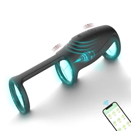 Inel vibrant triplu controlat din aplicația de pe telefon