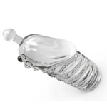 Manșon texturat transparent pentru penis, detaliu cu nervurile de pe corp