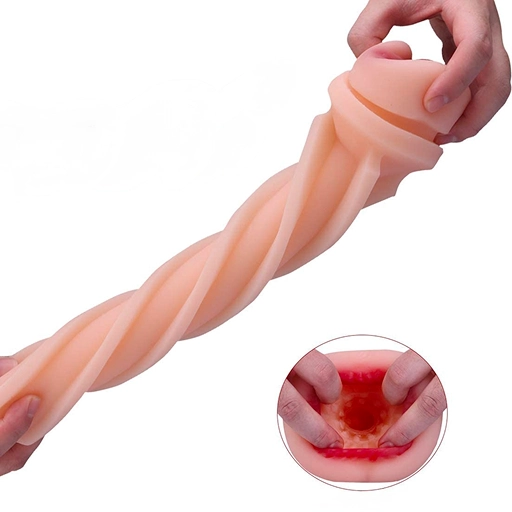 Masturbator cu anus realist – insert TPE detașabil cu canal texturat spiralat