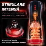 Masturbator automat cu 10 moduri de vibrație pentru stimulare intensă, motor evidențiat