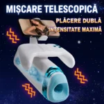 Masturbator automat cu mișcare telescopică pentru plăcere dublă