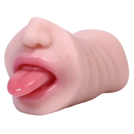 Masturbator oral 2 în 1 cu gură realistă și limbă proeminentă