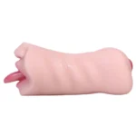 Masturbator 2 în 1 văzut din profil, cu gura la o extremitate și zona vaginală la cealaltă