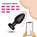 Plug anal vibrant cu 10 moduri de vibrație, selectabile din aplicație
