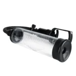 Pompă de penis cu vacuum – cilindru transparent și valvă, detaliu