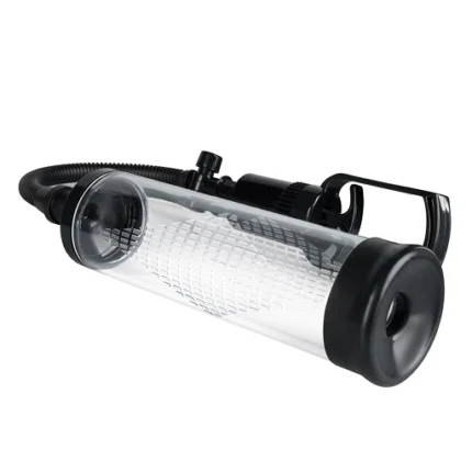 Pompă de penis cu vacuum – cilindru transparent și valvă, detaliu