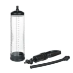 Pompă vacuum pentru penis cu scală de măsurare pe cilindru și componente