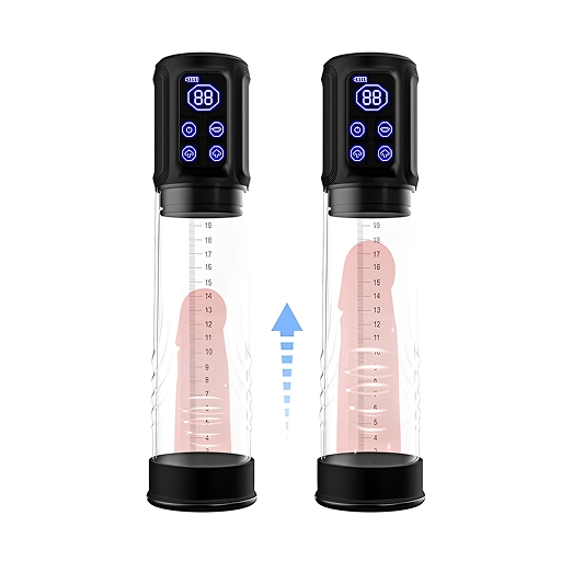Pompă vacuum automată pentru penis, cu display LED și scală de măsurare