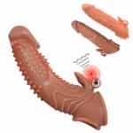 Prelungitor vibrant pentru penis din TPE cu modurile de vibrație ale glonțului detașabil