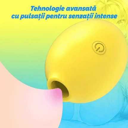 Stimulator clitoris Lemon galben cu buton, tehnologie avansată cu pulsații pentru senzații intense