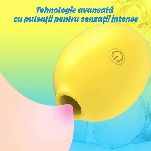 Stimulator clitoris Lemon galben cu buton, tehnologie avansată cu pulsații pentru senzații intense