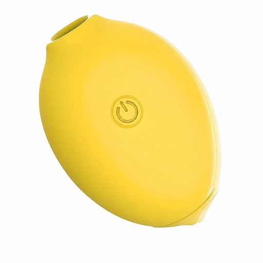 Stimulator de clitoris Lemon galben, în formă de lămâie, cu pulsații de aer