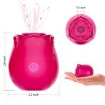 Stimulator clitoris Rose Mini ținut în palmă, format compact cu cap de sucțiune vizibil