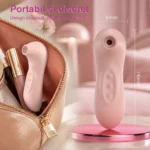 Stimulator clitoris și sfârcuri portabil, dimensiuni 37 mm și 116 mm, în trusă