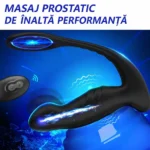 Stimulator pentru prostată de înaltă performanță, cu inel și braț pentru perineu
