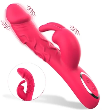 Vibrator Rabbit cu dublă stimulare vaginală și clitoridiană, cu vibrații