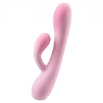 Vibrator rabbit roz pentru punctul G și clitoris, vedere frontală