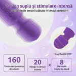 Baghetă de masaj wand – 20 de vibrații și 8 trepte de viteză, cap flexibil 270°