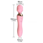 Vibrator wand cu cap dublu – dimensiuni: 198,5 mm lungime, cap de 42 mm