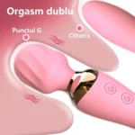 Vibrator wand cu cap dublu – stimulare dublă pentru punctul G și clitoris