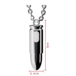 Glonț vibrator tip pandantiv – dimensiuni: 8 cm lungime și 2,6 cm diametru