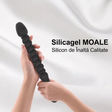 Vibrator cu bile progresive din silicon moale, ținut în mână