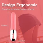 Vibrator cu limbă realistă – dimensiuni: 176 mm lungime și 39,5 mm lățime