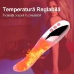 Vibrator cu limbă realistă, cu temperatură reglabilă pentru încălzirea corpului