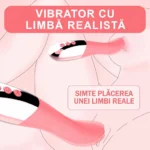 Vibrator cu limbă realistă, cu textura care imită senzația unei limbi