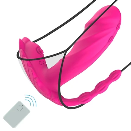 Vibrator purtabil poziționat în lenjerie, cu telecomandă pentru control la distanță