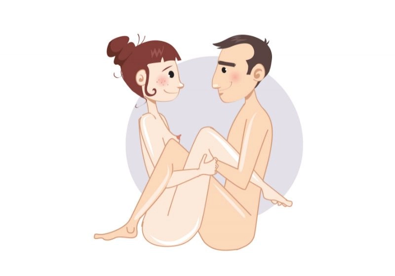 Barca, cu picioarele întrepătrunse — poziție sexuală ilustrată, dificultate medie