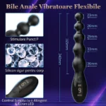 Bile anale vibratoare de 24 cm, cu bile de la 2,3 la 3,6 cm
