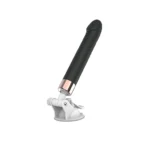 Dildo cu suport reglabil văzut din lateral, cu articulația și rotița suportului