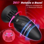 Nodulii de pe gâtul dopului, cu săgeți care arată rotația de 360° a bazei
