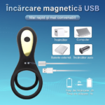 Încărcarea inelului prin cablu USB magnetic, de la încărcător, computer, baterie externă sau încărcător auto