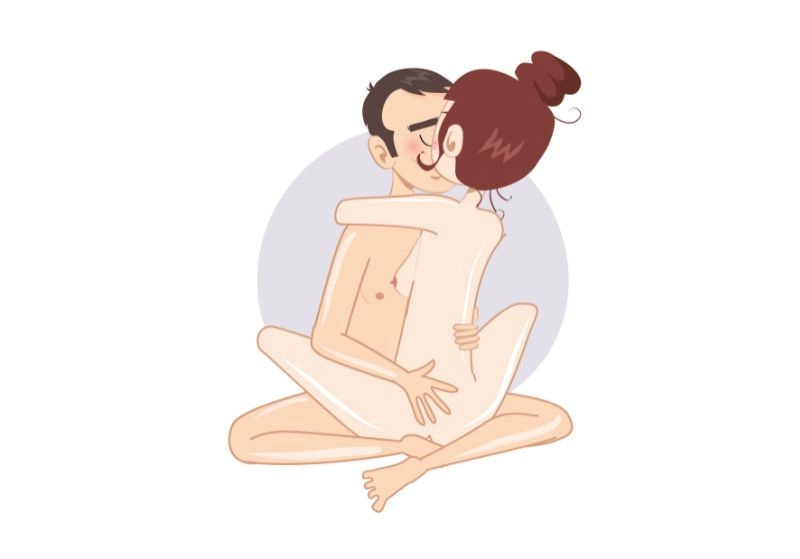 Lotusul — poziție sexuală ilustrată, dificultate ușoară