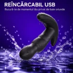 Masator pentru prostată din silicon, cu picături de apă