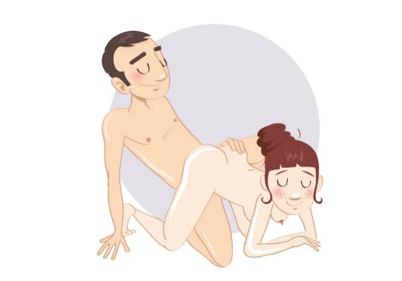 Pe la spate, cu el înclinat înapoi — poziție sexuală ilustrată, dificultate medie