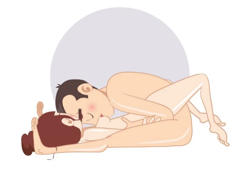 Pliul — poziție sexuală ilustrată, dificultate ușoară
